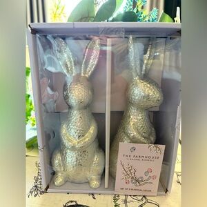 The Farmhouse Silver Bunny Decor Set